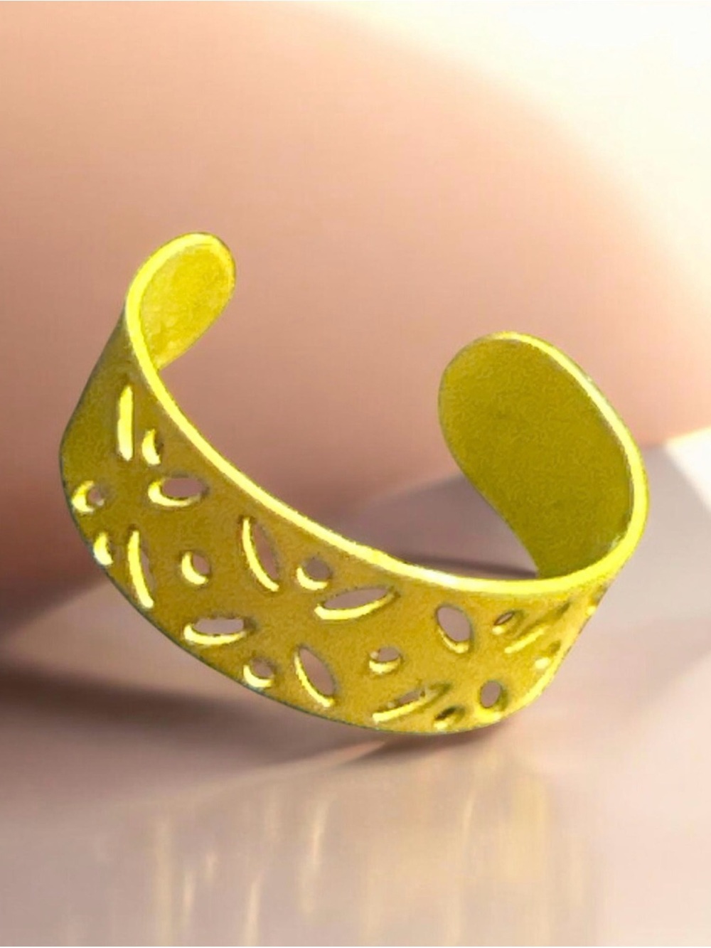 Yellow Cutout Cuff Ring / toe ring  - Women's Fashion Jewelry
739